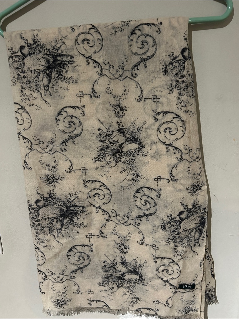 J. Crew pashmina / scarf / wrap in tan / black. 27” by 77”